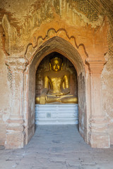 Buddha statue in Thabeik Hmauk temple in Bagan, Myanmar