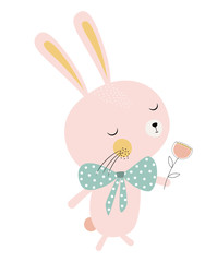 cute bunny with flower