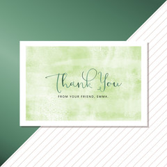 thank you card with green theme