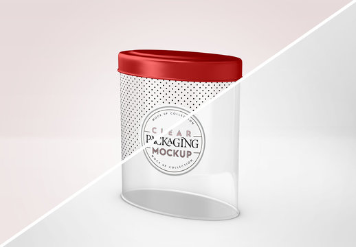 Clear Oval Can Mockup