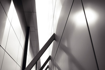 Architecture modern finance  building with geometric line. Concept of successful building.