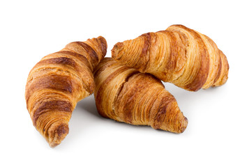 Three freshly baked croissants