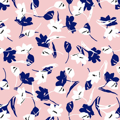 Fototapeta premium Ditsy floral pattern, seamless in vector.
