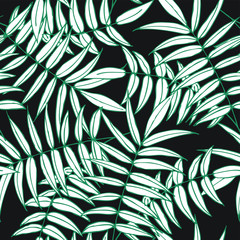 Palm leaves pattern, seamless with effect on it,in vector.