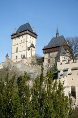Karlstejn Castle is a large Gothic castle founded 1348 CE by Charles IV, Holy Roman Emperor-elect and King of Bohemia.
