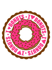 i love donuts herz essen hunger lecker dick fett diät comic cartoon süßigkeit gebäck ring rund naschen sünde ungesund fressen bäcker clipart