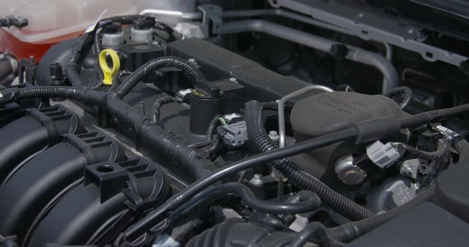 shot of a car engine