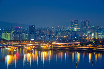 Fototapeta na wymiar Seoul night view, South Korea