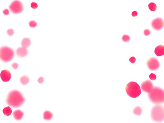 Pink rose petals falling vector valentine background.