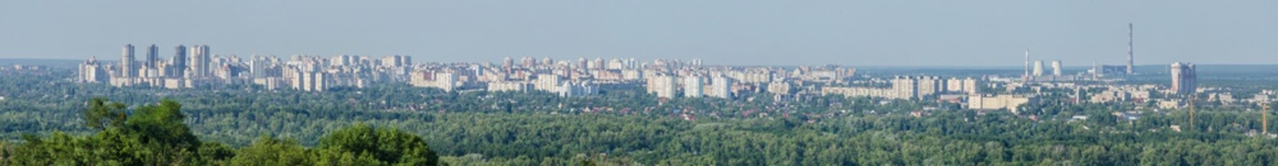 Naklejka premium Panorama of Troyeshchyna district in Kyiv
