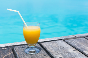 Fruity welcome drink on tropical vacation
