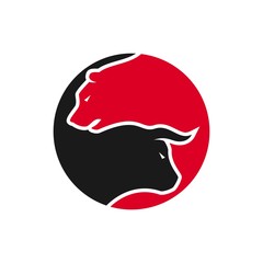 bull and bear vector logo  - 245053406