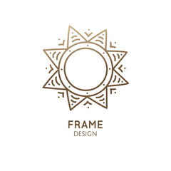 Minimalistic abstract frame snowflake logo