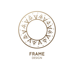 Minimalistic abstract frame snowflake logo