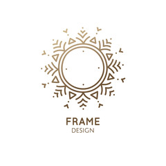 Minimalistic abstract frame snowflake logo