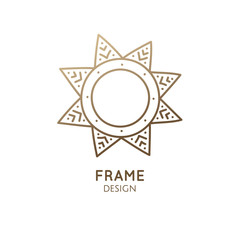 Minimalistic abstract frame snowflake logo