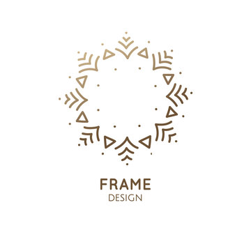 Minimalistic abstract frame snowflake logo