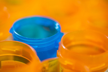 Blue pill bottle offset