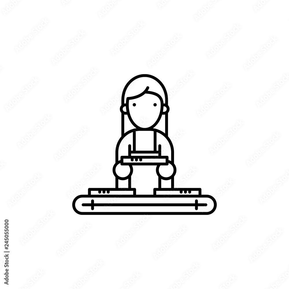 Aufkleber factory, packing, boxes icon. element of production icon for mobile concept and web apps. thin line 