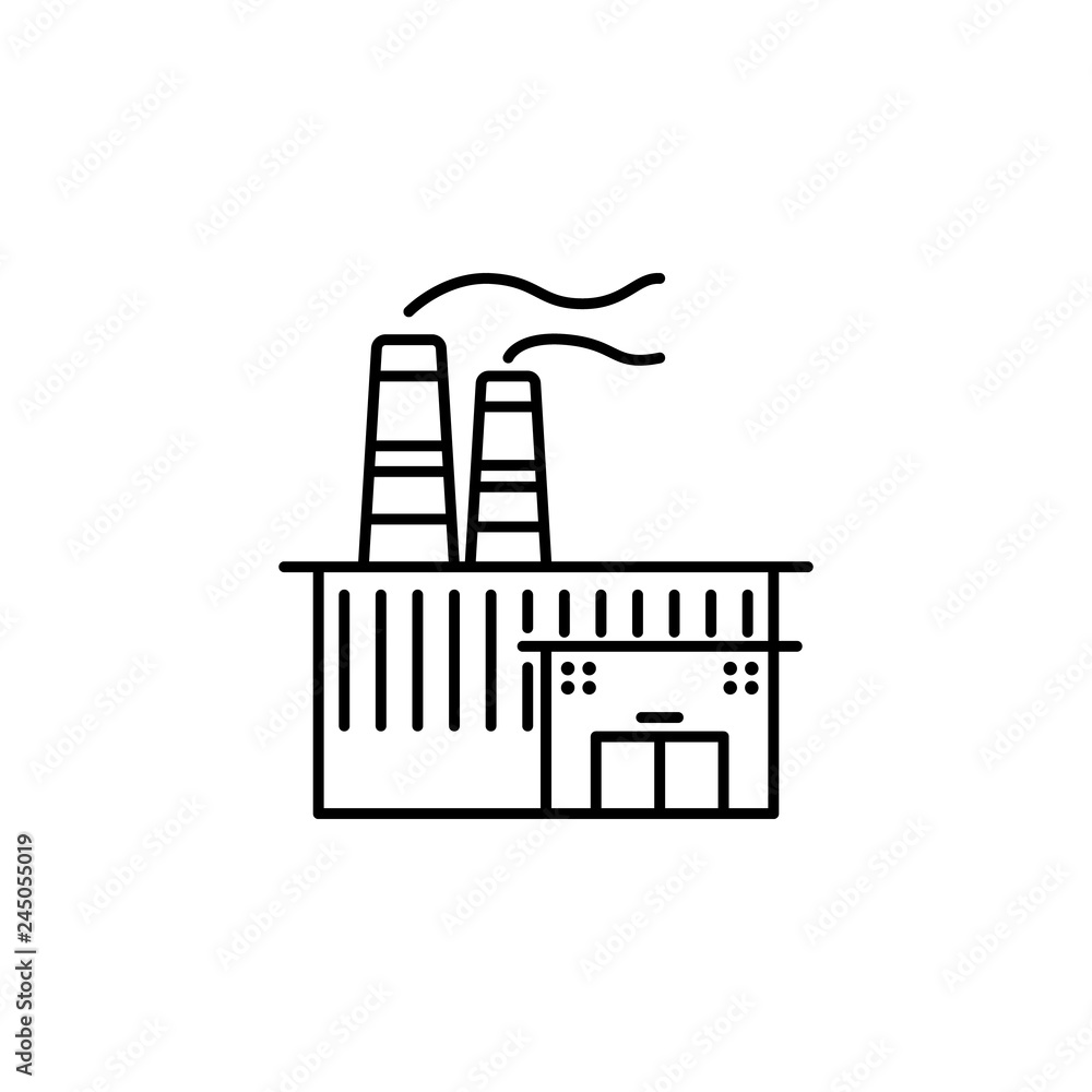 Poster factory, building icon. element of production icon for mobile concept and web apps. thin line factor