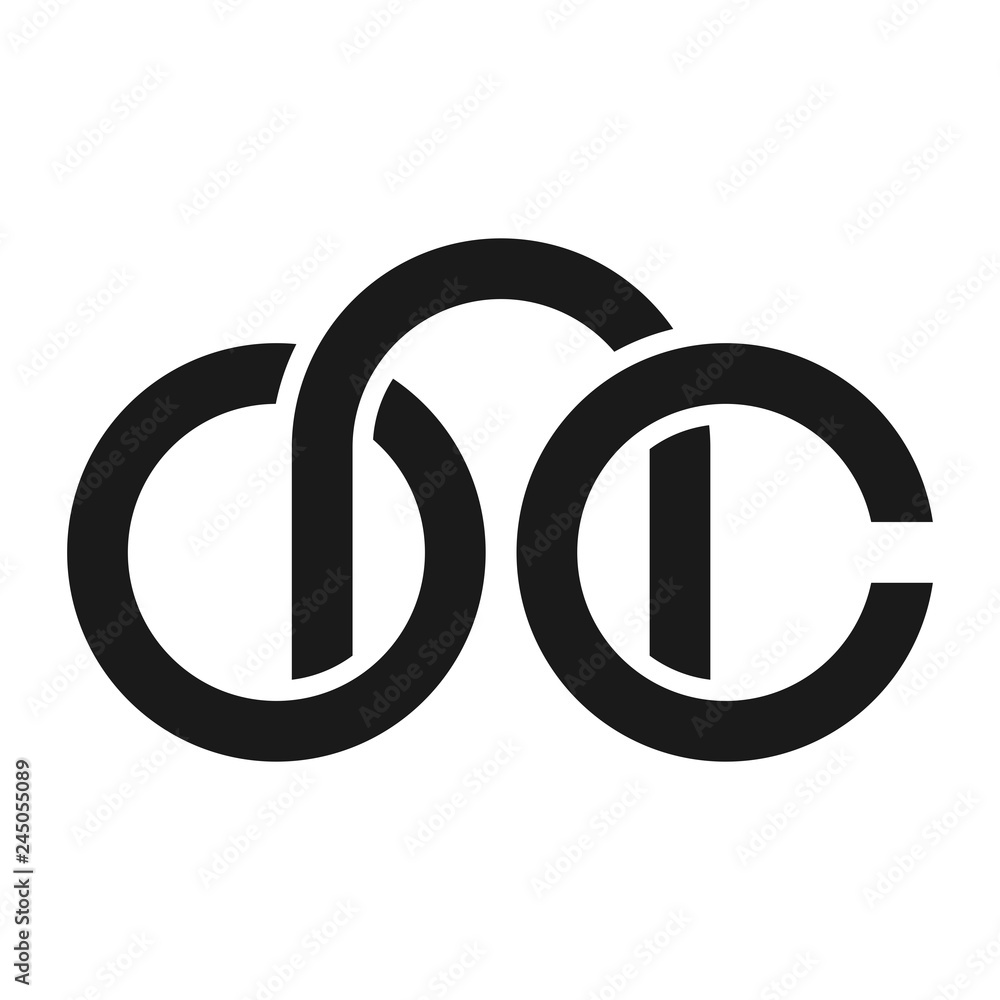 Wall mural letter o, n, c vector logo