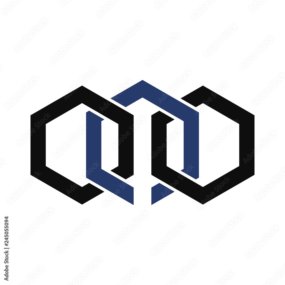 Wall mural letter o n o hexagonal logo.
