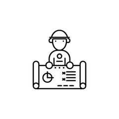 factory, blueprint, drawing icon. Element of production icon for mobile concept and web apps. Thin line factory, blueprint, drawing icon can be used for web and mobile