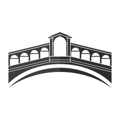 italian style bridge vector logo