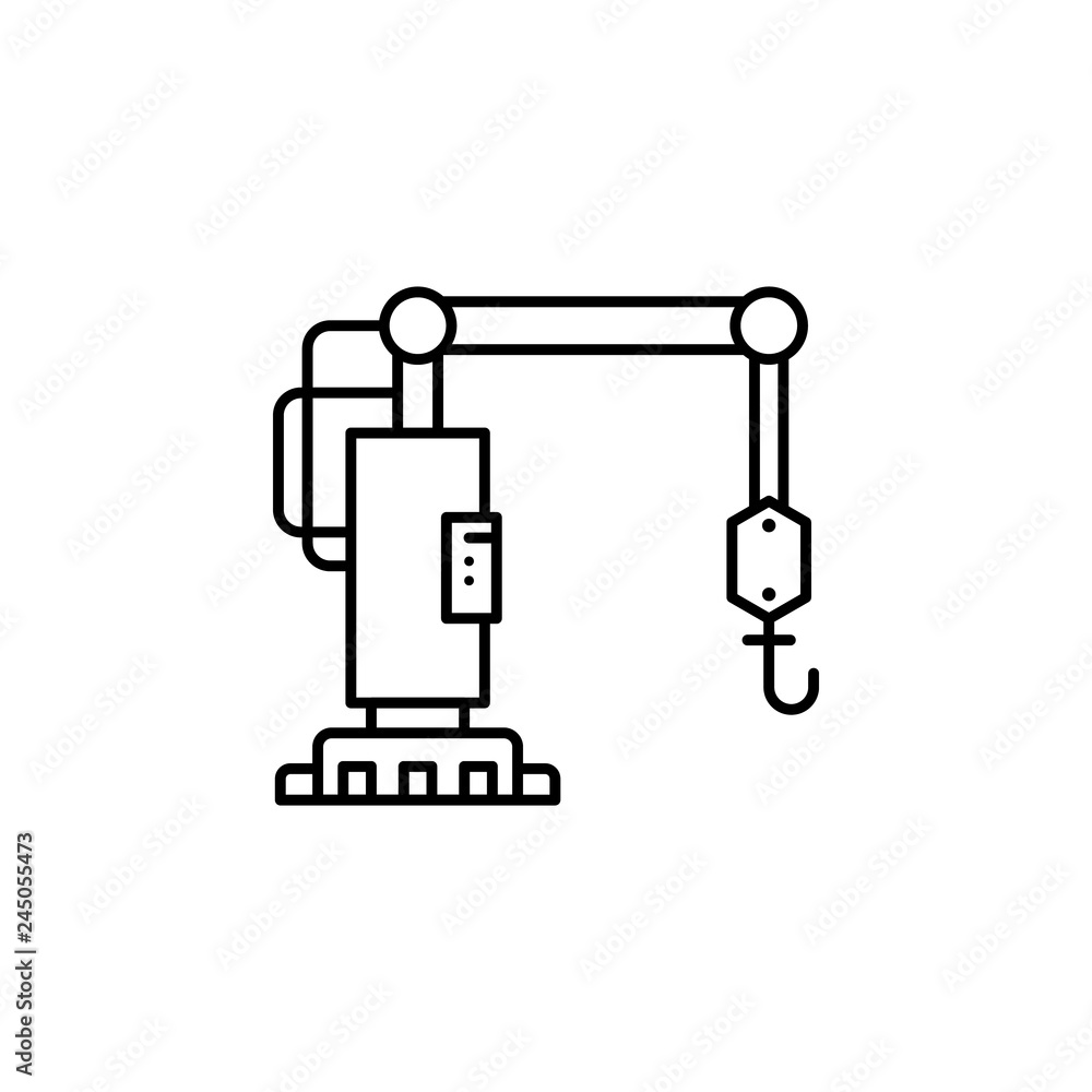 Poster factory, crane icon. element of production icon for mobile concept and web apps. thin line factory, 