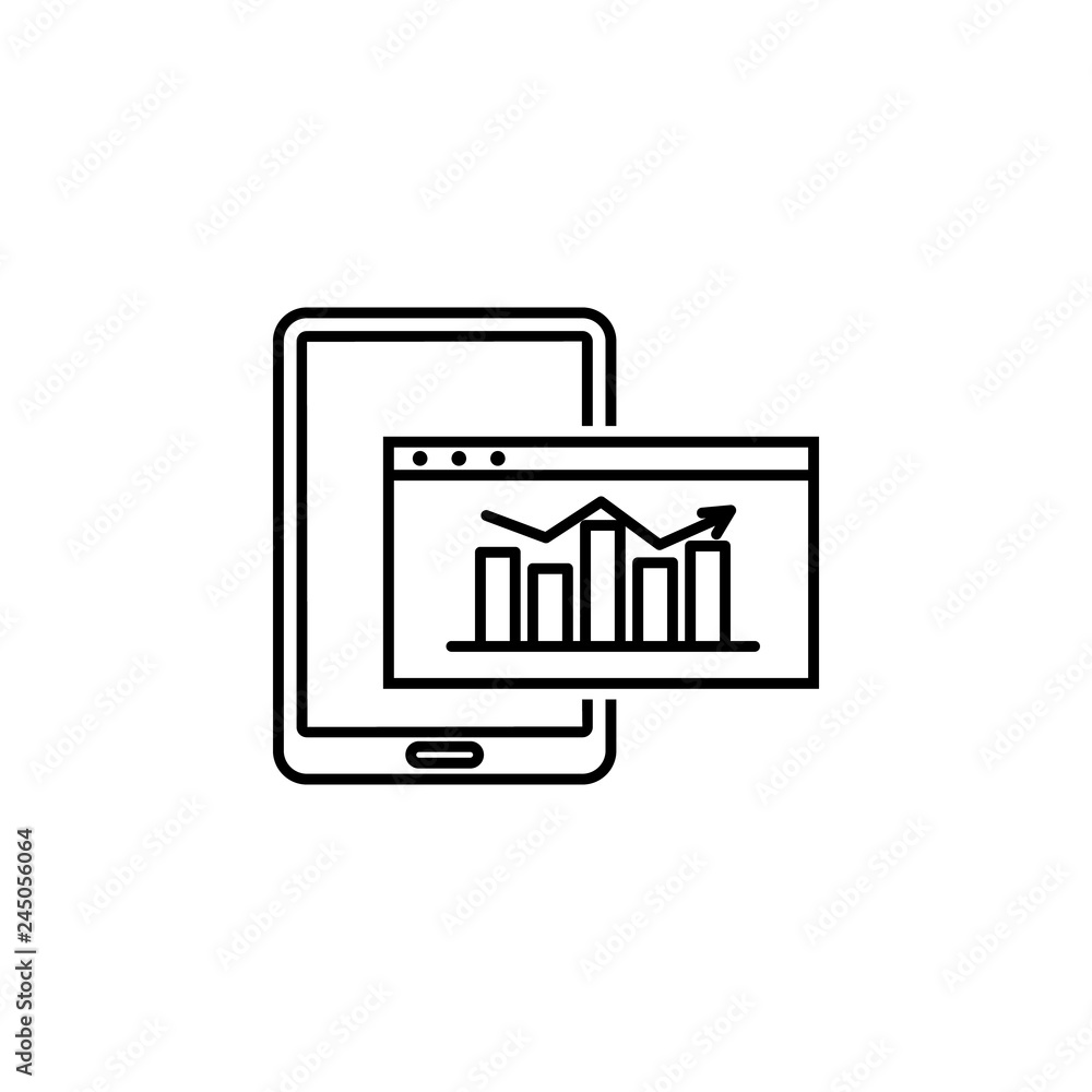 Poster data, strategy, smartphone, chart icon. element of technological data icon for mobile concept and we