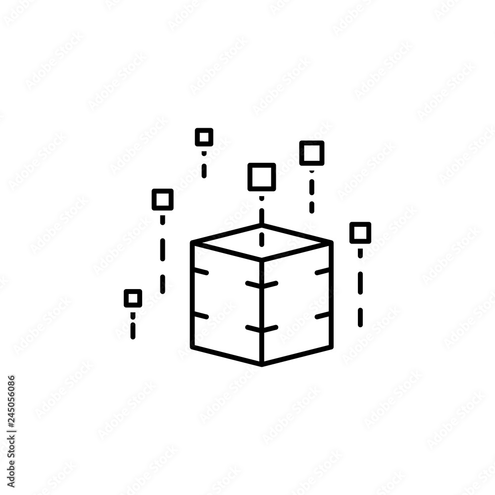 Poster data, database icon. element of technological data icon for mobile concept and web apps. thin line d