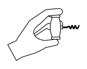 hand holding corkscrew utensil