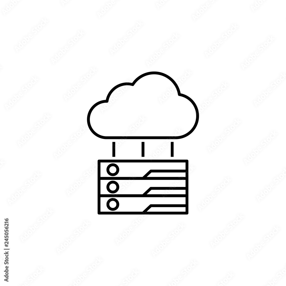 Poster data, cloud icon. element of technological data icon for mobile concept and web apps. thin line data