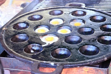 Quail eggs at street food