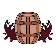 wooden wine barrel splashes