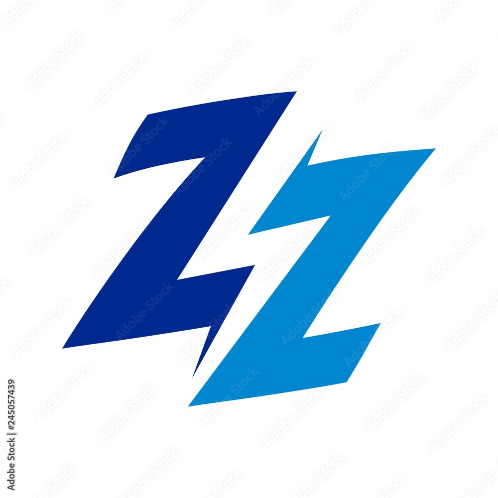 Canvas Prints letter z and z with thunder vector logo.