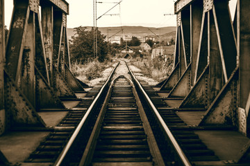 Railroad and old bridge.