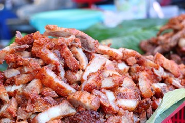 Fried pork at street food
