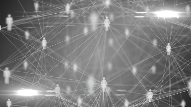People connected via social media global wireless Internet network connection