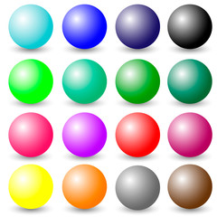 3d ball sphere. Set of Colorful Realistic Spheres isolated on white background.