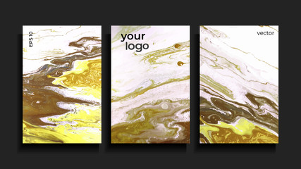 Vector cards. Set of templates cover and sheets. Abstract painted background. Fluid colors backgrounds. 