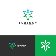 Ecology Logo template, Eco Leaf Icon vector