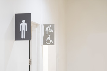 icon male toilet on signs or banner