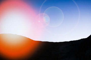Fototapeta premium Beautiful silhouette of a mountain desert background