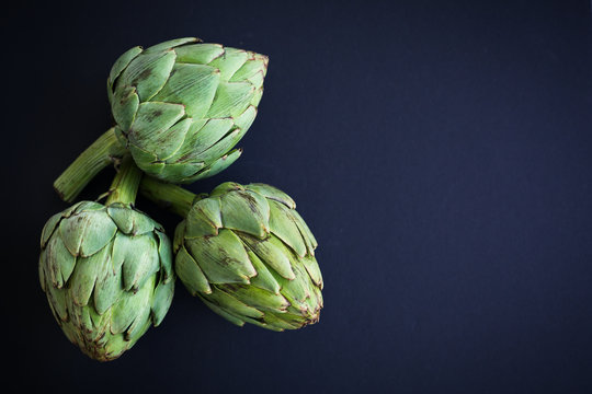 Fresh textured green artichoke flower
