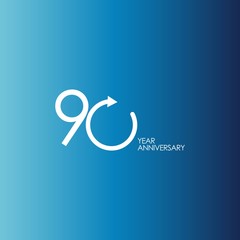 90 Year Anniversary Vector Template Design Illustration