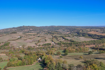 Fototapeta na wymiar Paysage de Corrèze vu de Turenne en Limousin, Nouvelle-Aquitaine