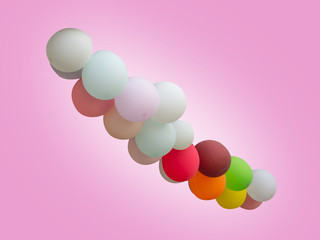 Many colorful balloons. (clipping path)