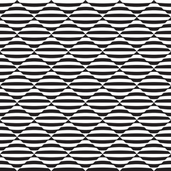 Seamless abstract black and white op art illusion pattern