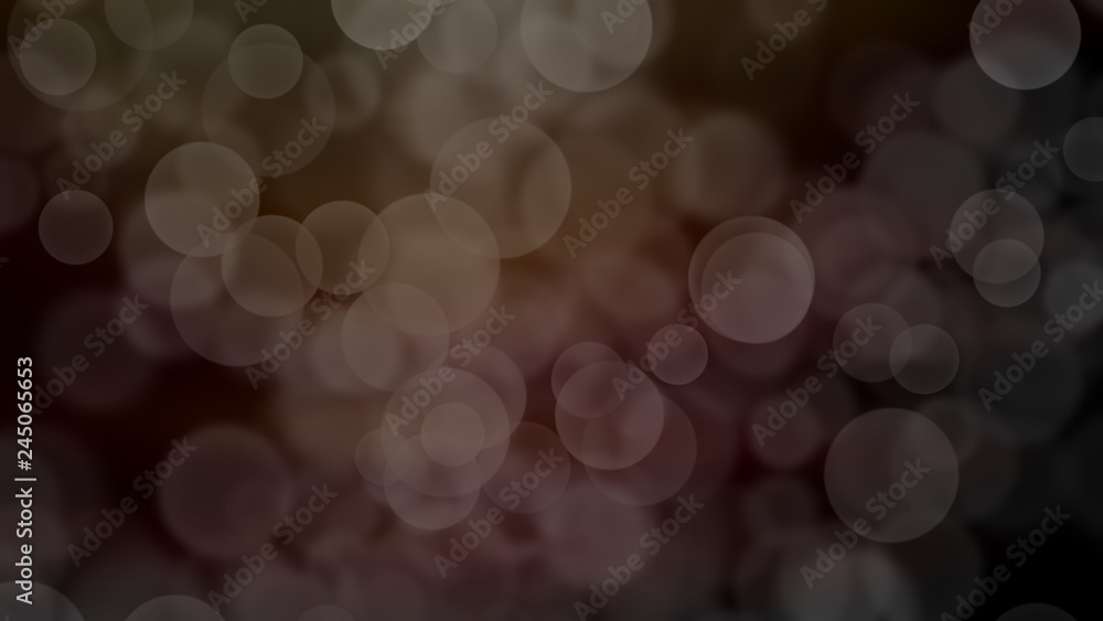 Poster abstract soft blur brown and black color gradient background and white bokeh, illustration, copy spa